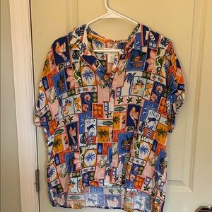 Colorful Tropical Print Shirt